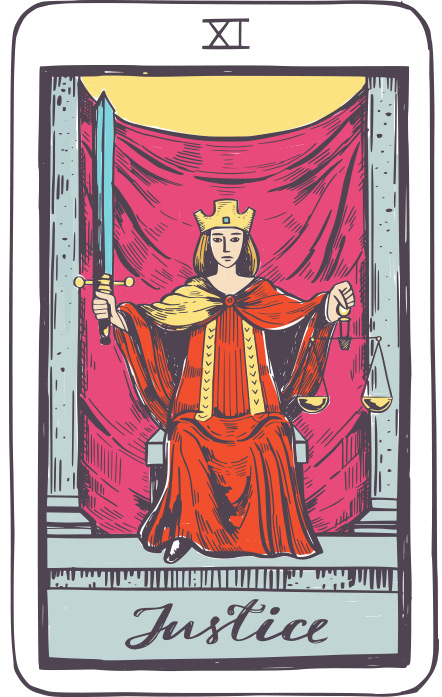 Carta La Justicia - Tarot Rider-Waite