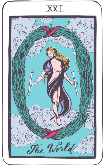 Carta El Mundo - Tarot Rider-Waite