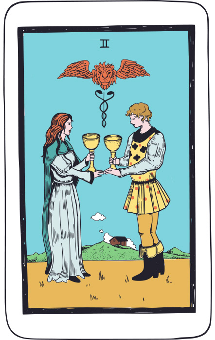 Dos de Copas - Tarot Rider Waite