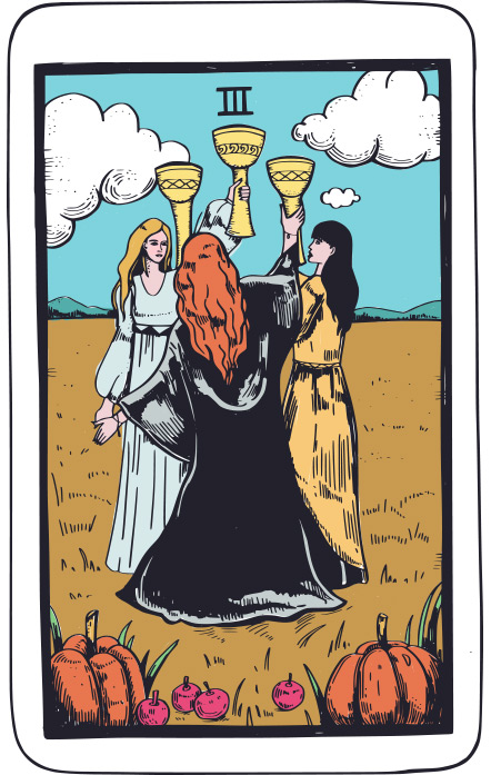 Tres de Copas - Tarot Rider Waite