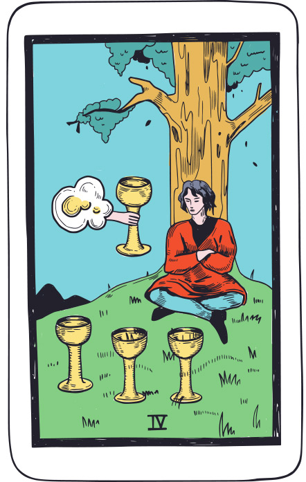 Cuatro de Copas - Tarot Rider Waite