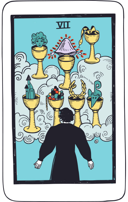 Siete de Copas - Tarot Rider Waite