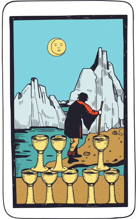 Ocho de Copas - Tarot Rider Waite