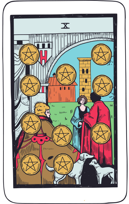 Diez de Oros - Tarot Rider Waite
