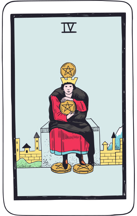 Cuatro de Oros - Tarot Rider Waite
