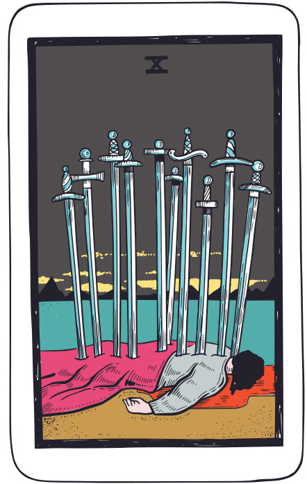 Diez de Espadas - Tarot Rider Waite