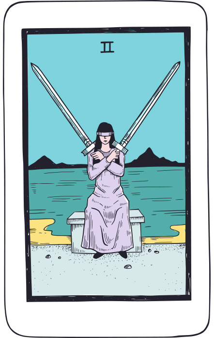 Dos de Espadas - Tarot Rider Waite