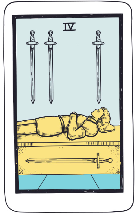 Cuatro de Espadas - Tarot Rider Waite