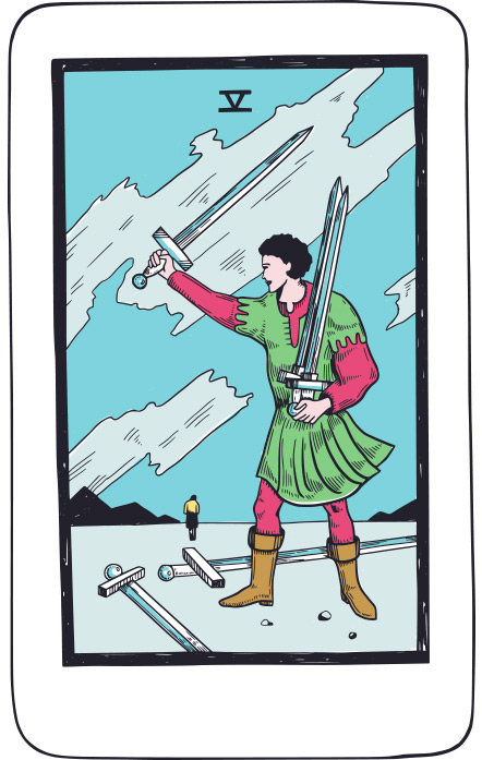 Cinco de Espadas - Tarot Rider Waite
