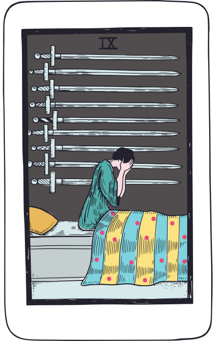 Nueve de Espadas - Tarot Rider Waite