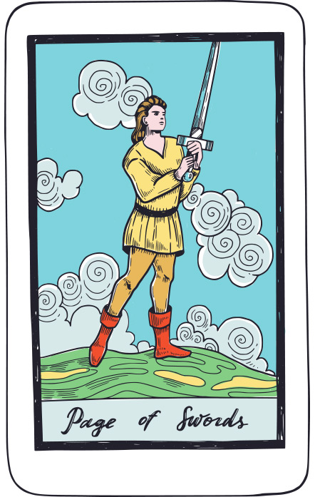 Paje de Espadas - Tarot Rider Waite