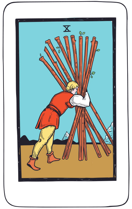 Diez de Bastos - Tarot Rider Waite