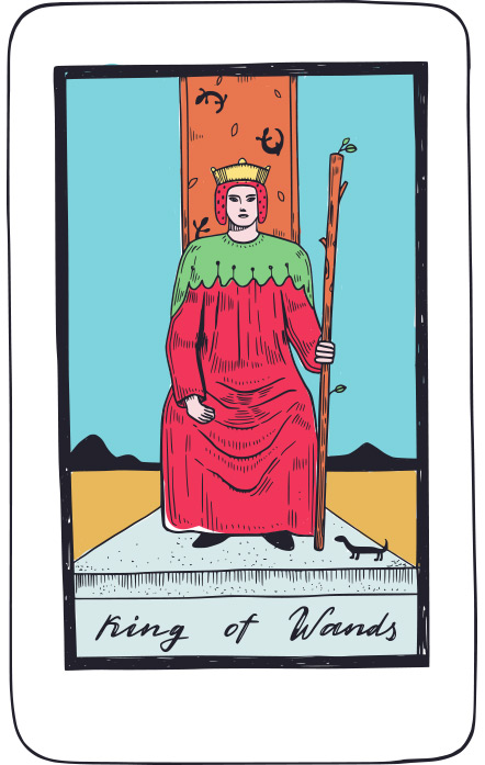 Rey de Bastos - Tarot Rider Waite