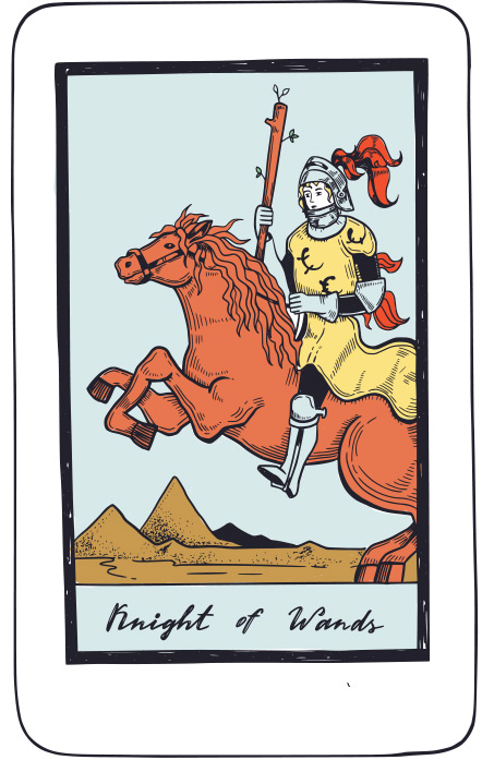 Caballero de Bastos - Tarot Rider Waite