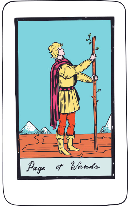 Paje de Bastos - Tarot Rider Waite