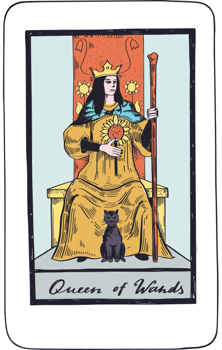 Reina de Bastos - Tarot Rider Waite